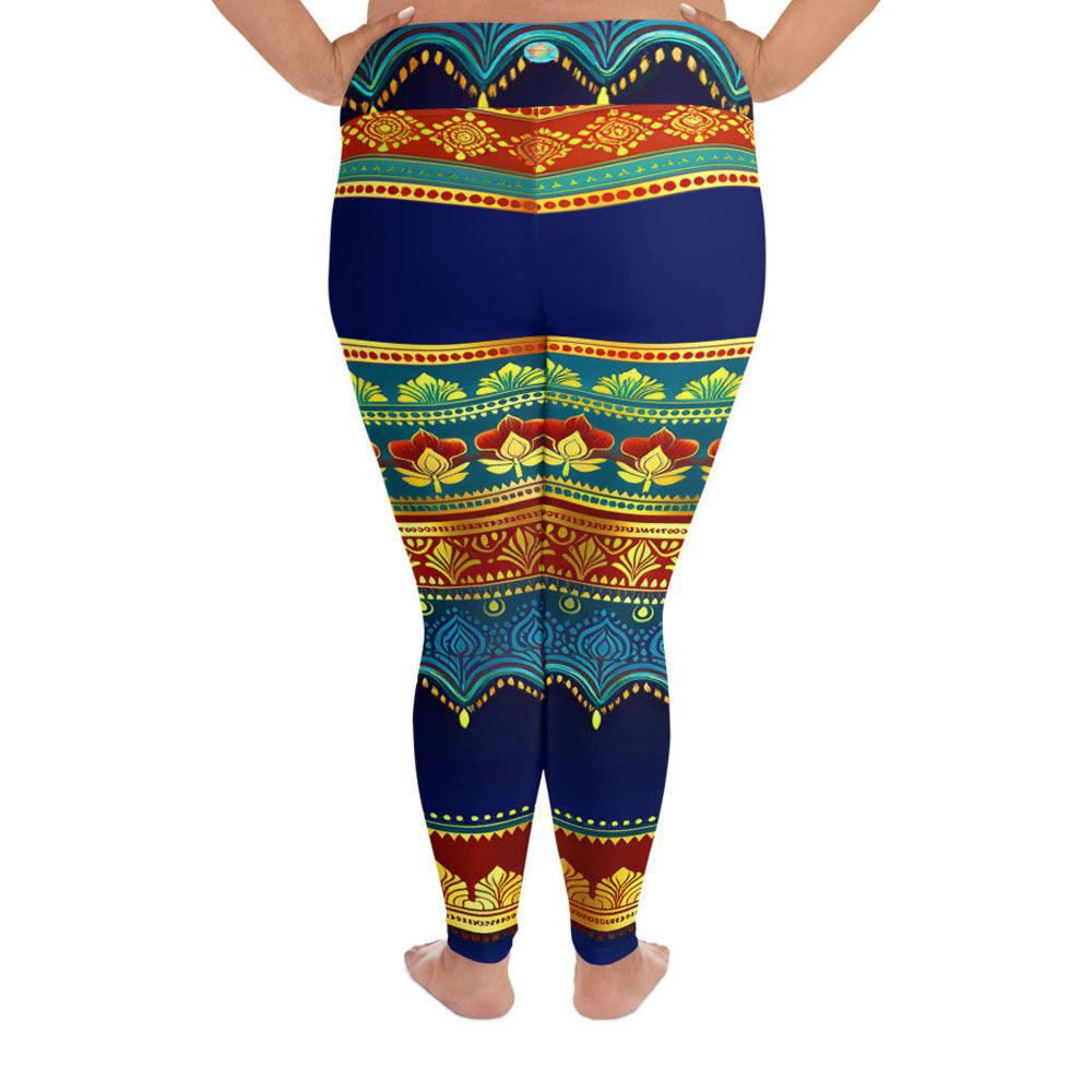 Perani Sari - Plus Athlo Yoga Leggings sustainable fashion athleisure includes plus size activewear yoga clothes unique flare leggings shorts dresses one pieces travel wear for ladies