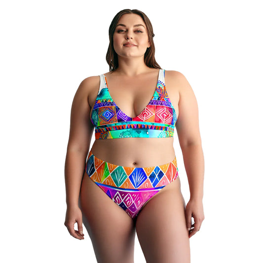 Chellam Henna Batik - Plus Athlo Classic Bikini | Fashion Athleisure Apparel