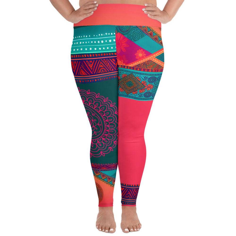 Sita - Plus Athlo / Yoga Leggings best workout and yoga pants for women affordable sustainable recycled unique cool funky plus size leggings by Namaste Fashion