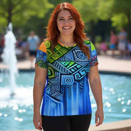 Tiania - Plus Athlo Flex Shirt sustainable fashion athleisure includes plus size activewear yoga clothes unique flare leggings shorts dresses one pieces travel wear for ladies