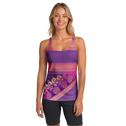 Ronish Sari - Athlo Flex Tank sustainable fashion athleisure includes plus size activewear yoga clothes unique flare leggings shorts dresses one pieces travel wear for ladies