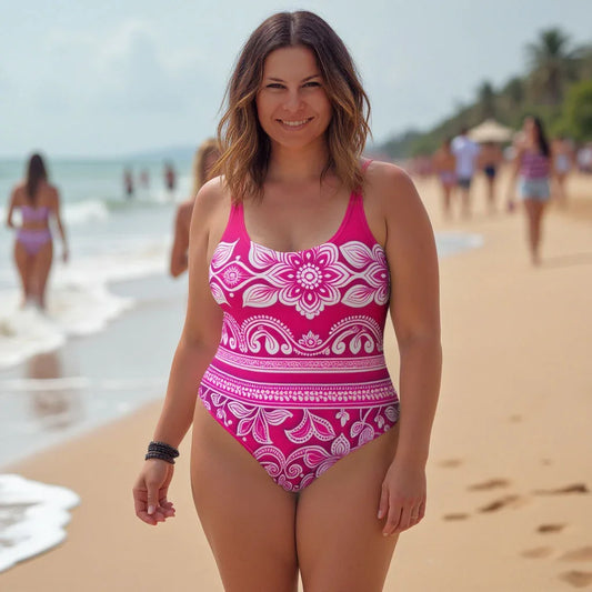 Vai Henna - Plus Athlo Swimsuit sustainable fashion athleisure includes plus size activewear yoga clothes unique flare leggings shorts dresses one pieces travel wear for ladies