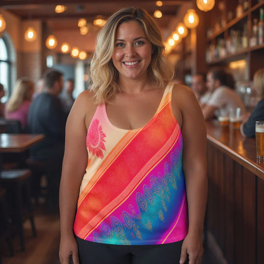 Jaini Sari - Plus Athlo Flex Tank sustainable fashion athleisure includes plus size activewear yoga clothes unique flare leggings shorts dresses one pieces travel wear for ladies