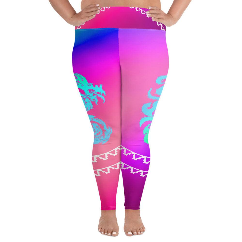 Dragon Desi - Plus Athlo Yoga Leggings sustainable fashion athleisure includes plus size activewear yoga clothes unique flare leggings shorts dresses one pieces travel wear for ladies