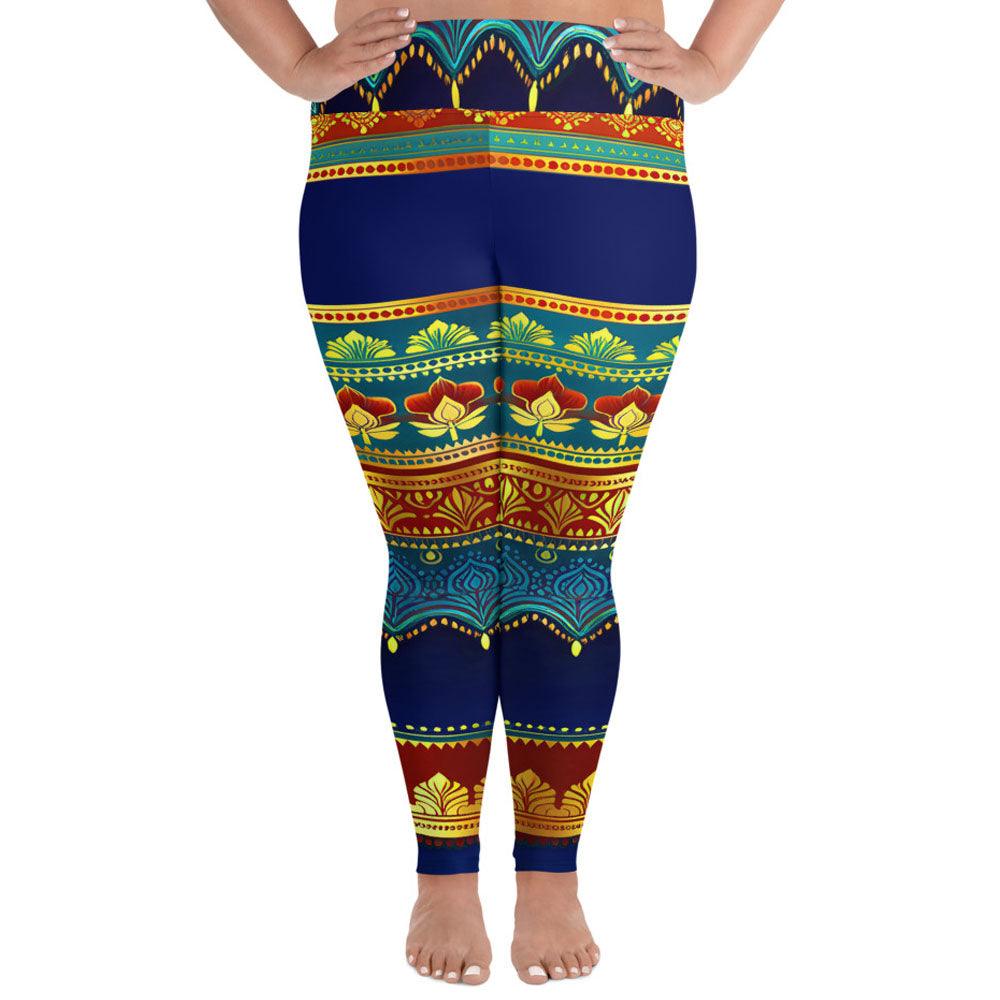Perani Sari - Plus Athlo Yoga Leggings sustainable fashion athleisure includes plus size activewear yoga clothes unique flare leggings shorts dresses one pieces travel wear for ladies