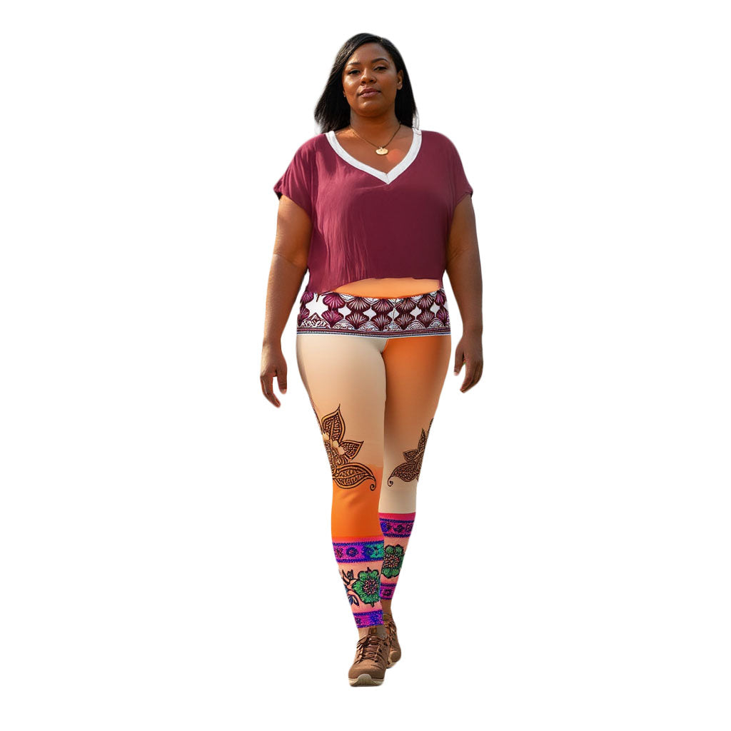 Zai - Plus Athlo / Yoga Leggings best workout and yoga pants for women plus size affordable sustainable recycled unique cool funky leggings by Namaste Fashion