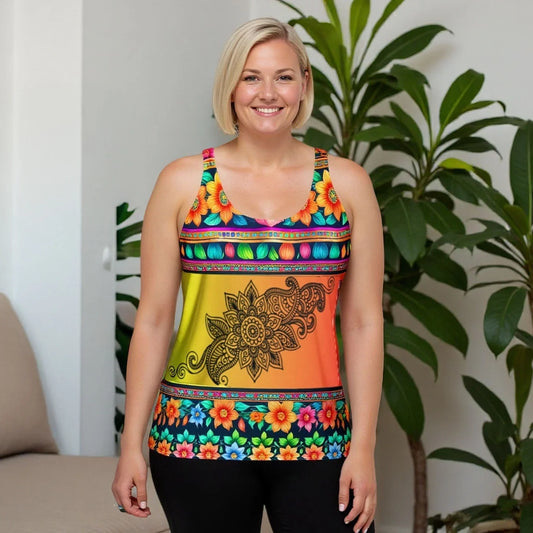 Lexani - Plus Athlo Flex Tank sustainable fashion athleisure includes plus size activewear yoga clothes unique flare leggings shorts dresses one pieces travel wear for ladies