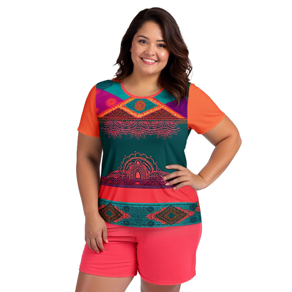 Sita - Plus Athlo Flex Shirt best workout and yoga pants for women affordable sustainable recycled unique cool funky plus size leggings by Namaste Fashion