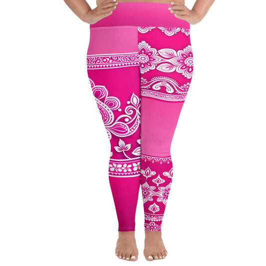 Vai Henna - Plus Athlo Yoga Leggings sustainable fashion athleisure includes plus size activewear yoga clothes unique flare leggings shorts dresses one pieces travel wear for ladies