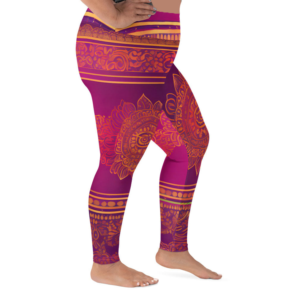 Piya - Plus Athlo / Yoga Leggings best workout and yoga pants for women plus size affordable sustainable recycled unique cool funky leggings by Namaste Fashion