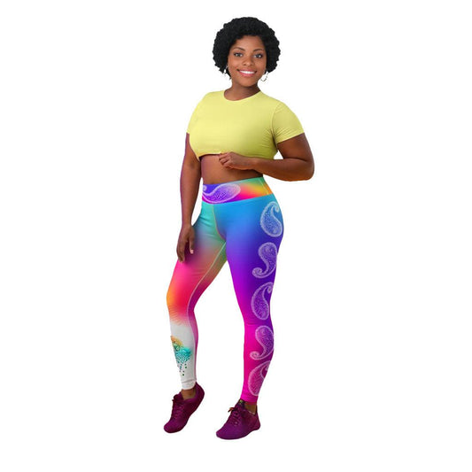 Girisha - Plus Athlo Yoga Leggings sustainable fashion athleisure includes plus size activewear yoga clothes unique flare leggings shorts dresses one pieces travel wear for ladies