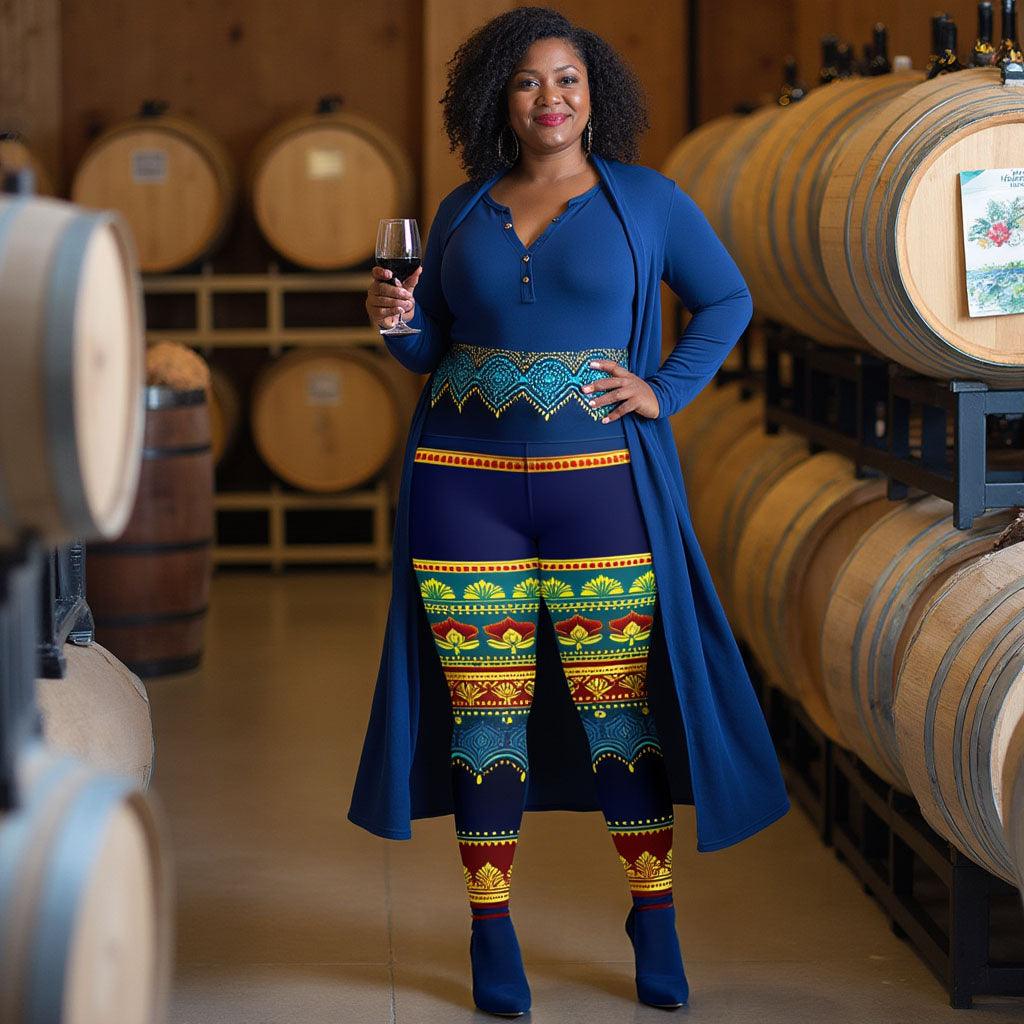 Perani Sari - Plus Athlo Yoga Leggings sustainable fashion athleisure includes plus size activewear yoga clothes unique flare leggings shorts dresses one pieces travel wear for ladies