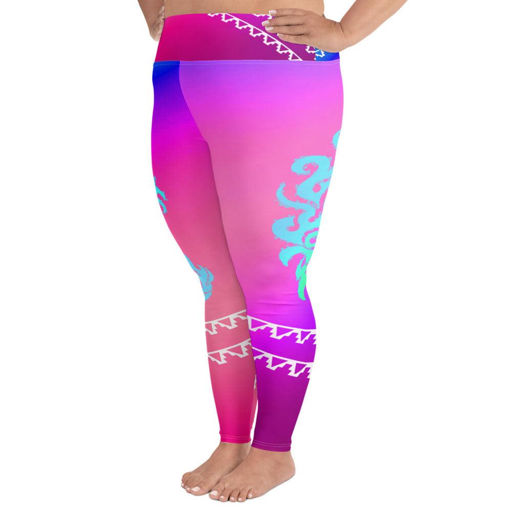 Dragon Desi - Plus Athlo Yoga Leggings sustainable fashion athleisure includes plus size activewear yoga clothes unique flare leggings shorts dresses one pieces travel wear for ladies