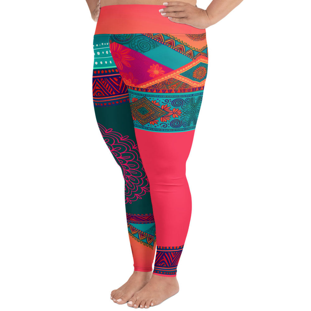 Sita - Plus Athlo / Yoga Leggings best workout and yoga pants for women affordable sustainable recycled unique cool funky plus size leggings by Namaste Fashion