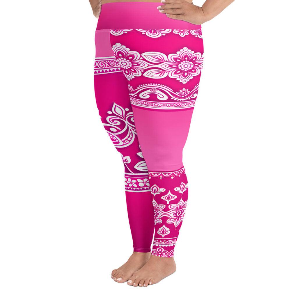 Vai Henna - Plus Athlo Yoga Leggings sustainable fashion athleisure includes plus size activewear yoga clothes unique flare leggings shorts dresses one pieces travel wear for ladies