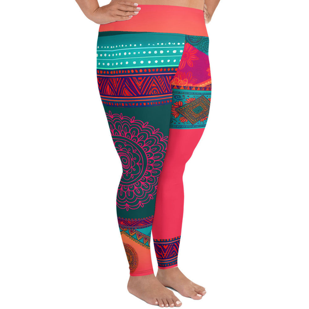 Sita - Plus Athlo / Yoga Leggings best workout and yoga pants for women affordable sustainable recycled unique cool funky plus size leggings by Namaste Fashion