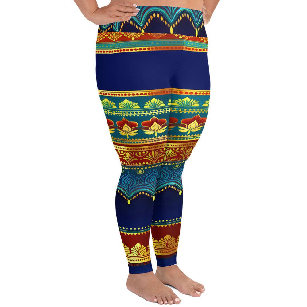 Perani Sari - Plus Athlo Yoga Leggings sustainable fashion athleisure includes plus size activewear yoga clothes unique flare leggings shorts dresses one pieces travel wear for ladies