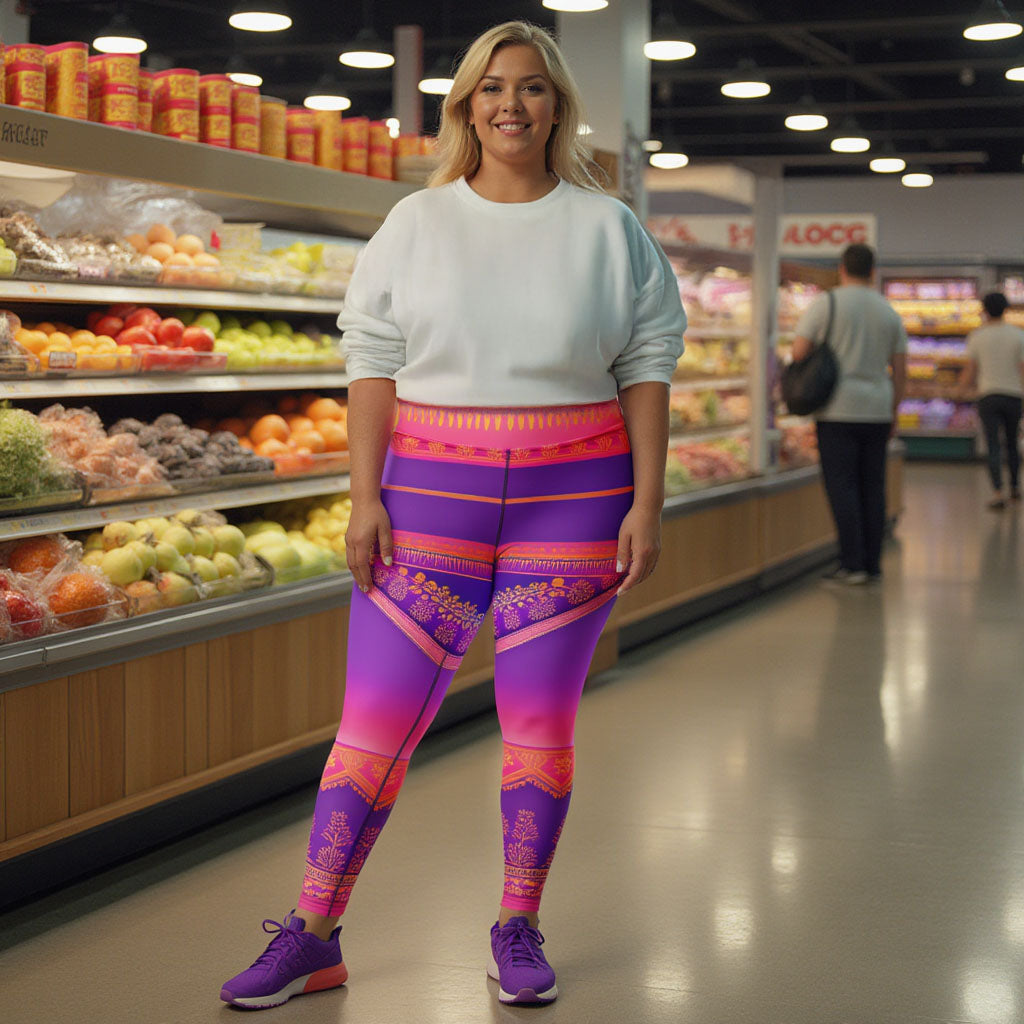 Ronish - Plus Athlo / Yoga Leggings best workout and yoga pants for women affordable sustainable recycled unique cool funky plus size leggings by Namaste Fashion
