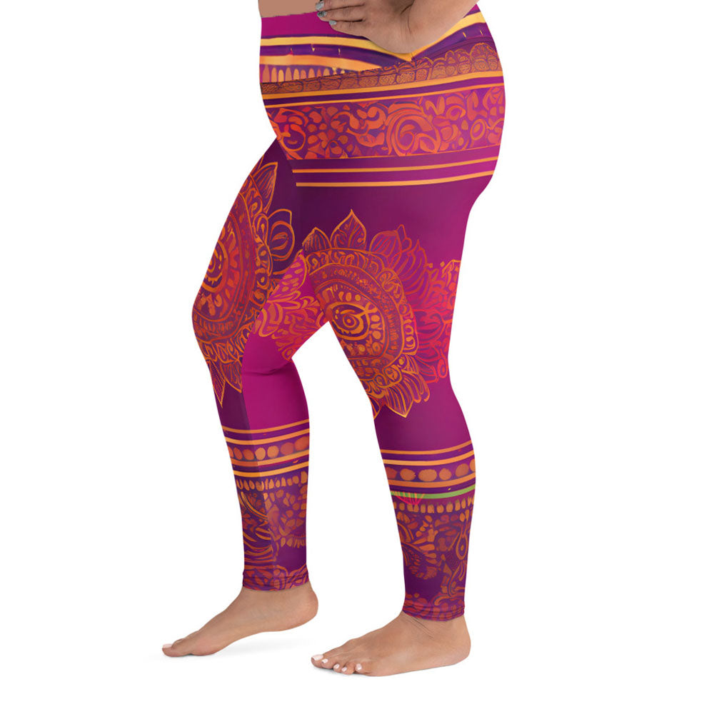 Piya - Plus Athlo / Yoga Leggings best workout and yoga pants for women plus size affordable sustainable recycled unique cool funky leggings by Namaste Fashion