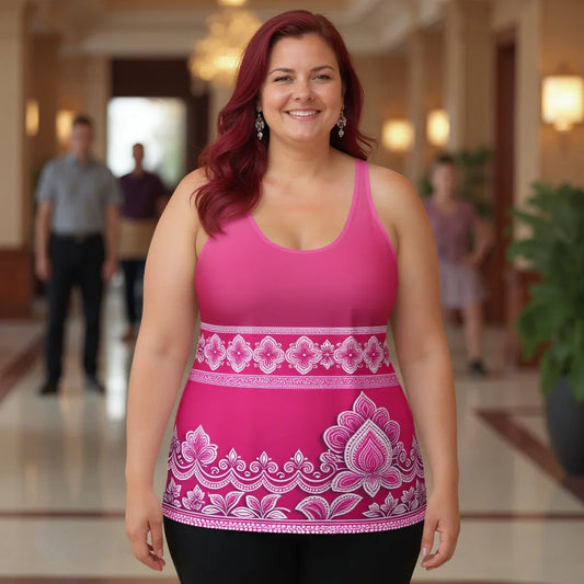 Vai Henna - Plus Athlo Flex Tank sustainable fashion athleisure includes plus size activewear yoga clothes unique flare leggings shorts dresses one pieces travel wear for ladies