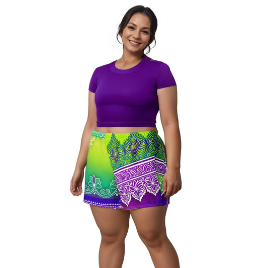 Evani Henna - Plus Athlo Rec Shorts sustainable fashion athleisure includes plus size activewear yoga clothes unique flare leggings shorts dresses one pieces travel wear for ladies