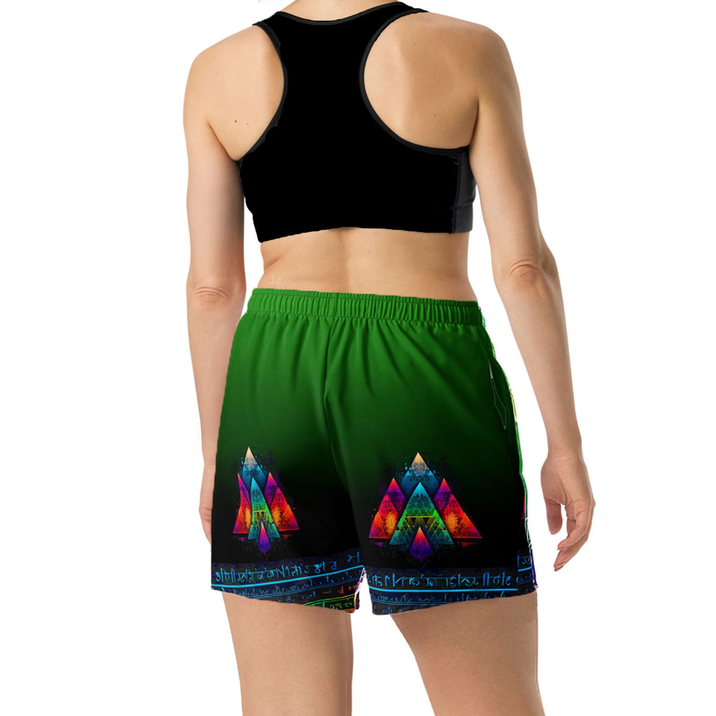 Arez - Plus Athlo Rec Shorts best workout and yoga pants for women affordable sustainable recycled unique cool funky plus size leggings by Namaste Fashion