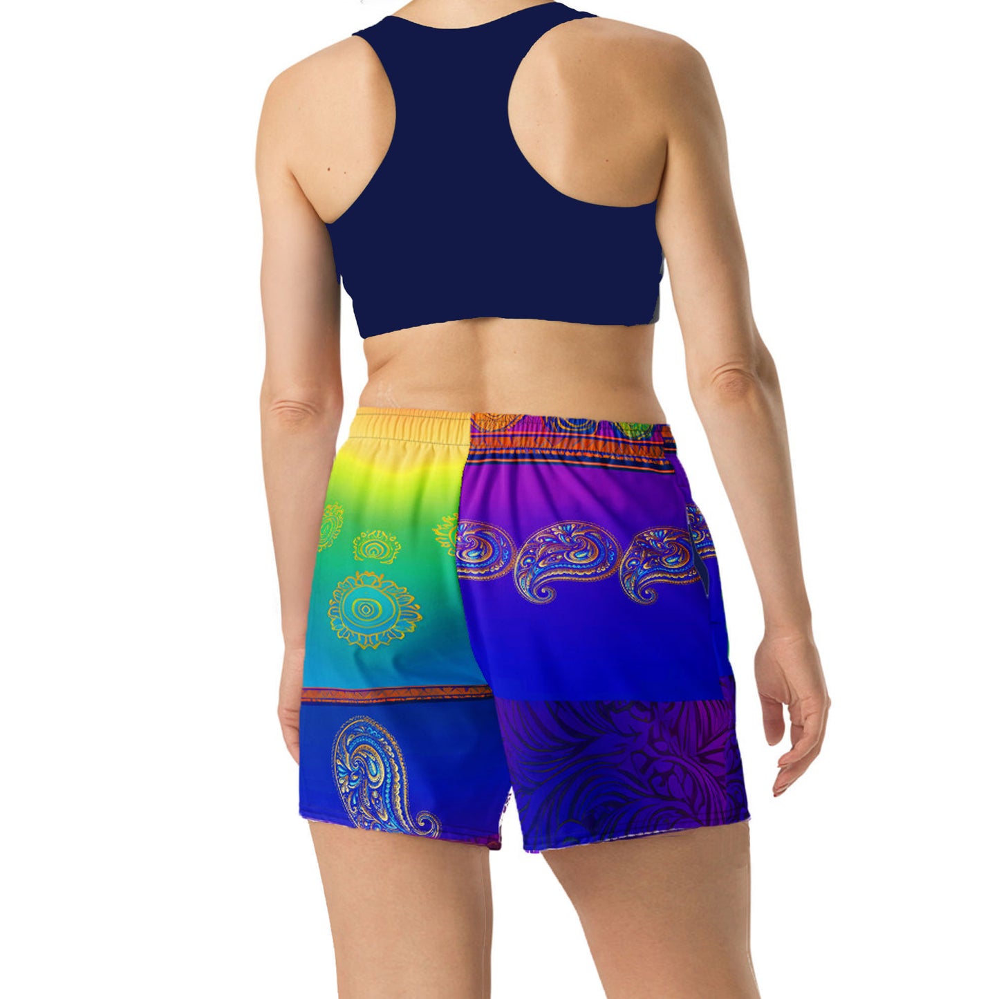 Suli - Plus Athlo Rec Shorts best workout and yoga pants for women affordable sustainable recycled unique cool funky plus size leggings by Namaste Fashion