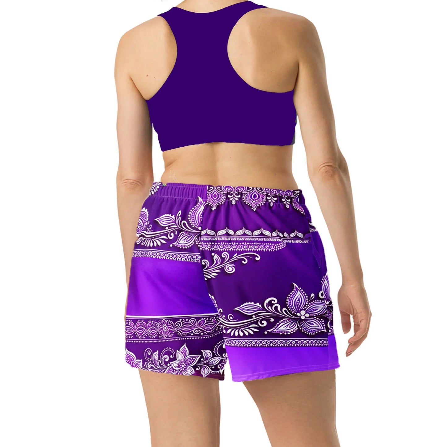Sanavi Henna -Plus Athlo Rec Shorts sustainable fashion athleisure includes plus size activewear yoga clothes unique flare leggings shorts dresses one pieces travel wear for ladies