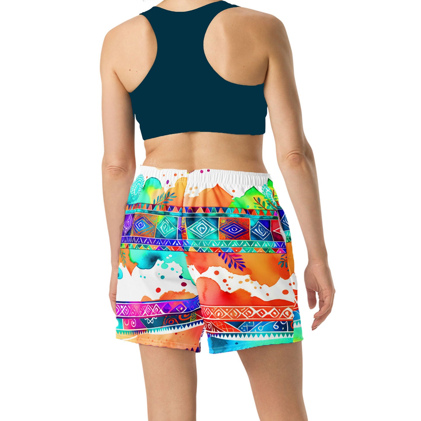 Chellam - Athlo Rec Shorts best workout and yoga pants for women affordable sustainable recycled unique cool funky plus size leggings by Namaste Fashion