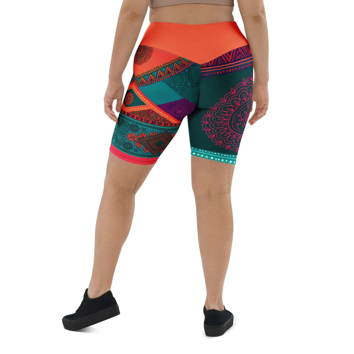 Sita Sari - Plus Athlo Yoga Long Shorts sustainable fashion athleisure includes plus size activewear yoga clothes unique flare leggings shorts dresses one pieces travel wear for ladies