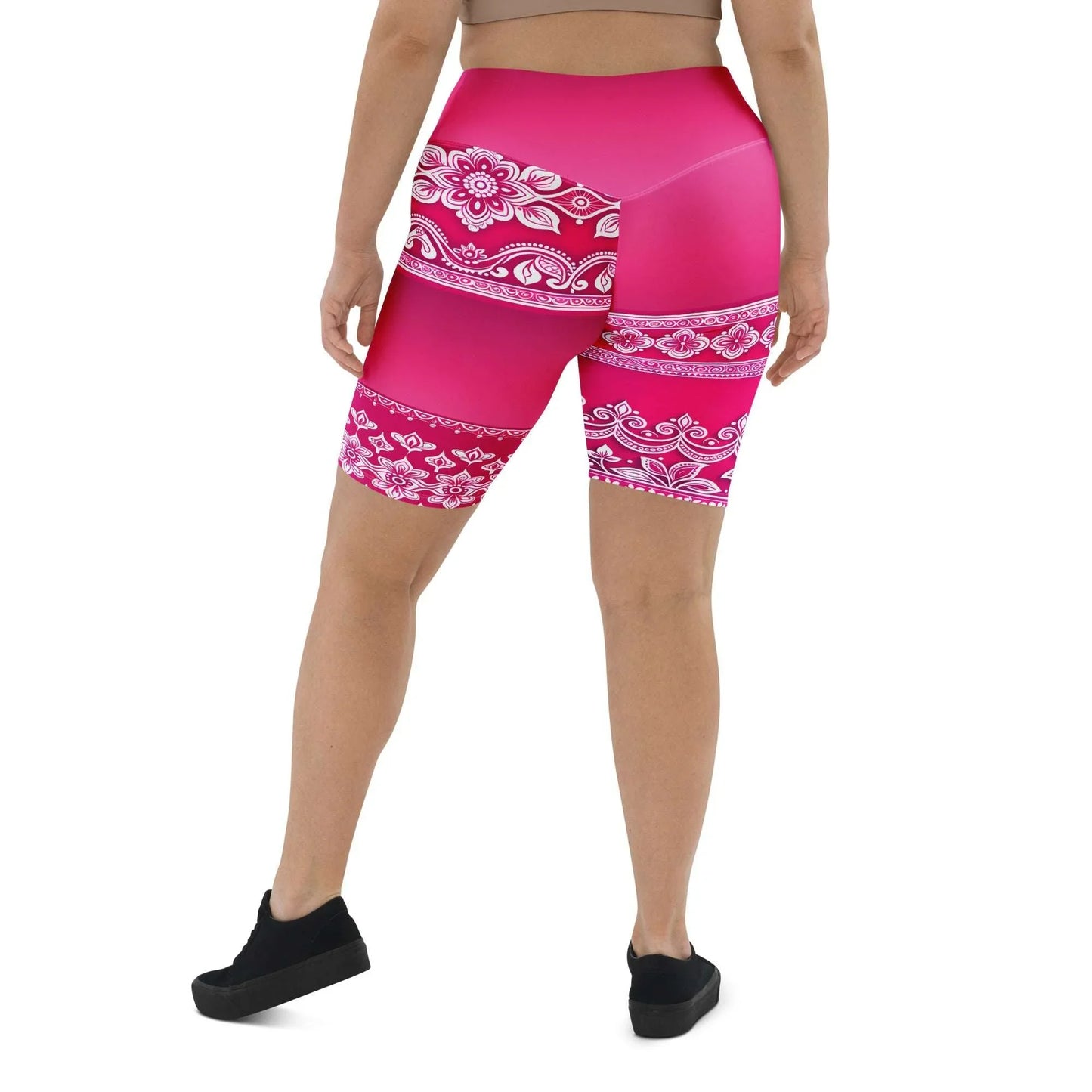Vai Henna - Plus Athlo Yoga Long Shorts sustainable fashion athleisure includes plus size activewear yoga clothes unique flare leggings shorts dresses one pieces travel wear for ladies