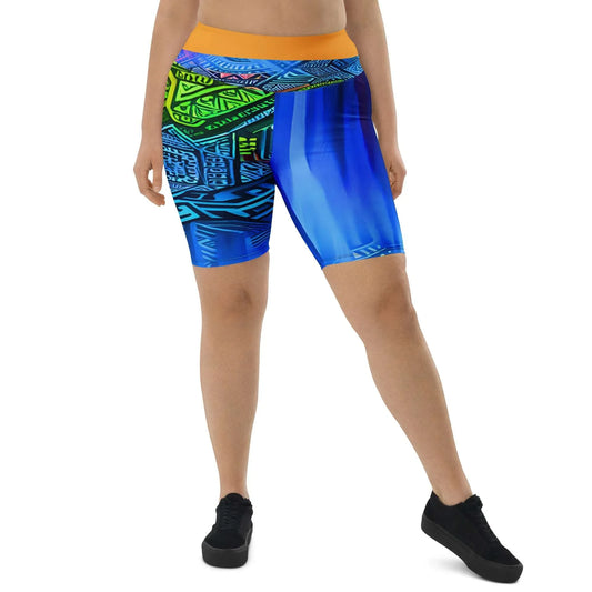 Tiania - Plus Athlo Yoga Long Shorts sustainable fashion athleisure includes plus size activewear yoga clothes unique flare leggings shorts dresses one pieces travel wear for ladies