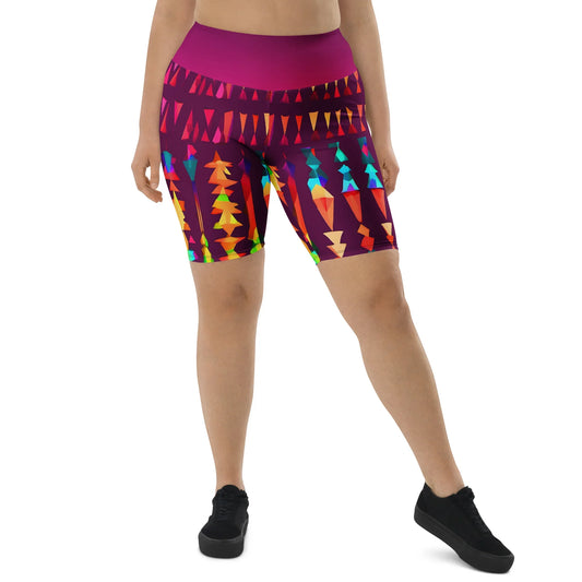 Yuva - Plus Athlo Yoga Long Shorts sustainable fashion athleisure includes plus size activewear yoga clothes unique flare leggings shorts dresses one pieces travel wear for ladies