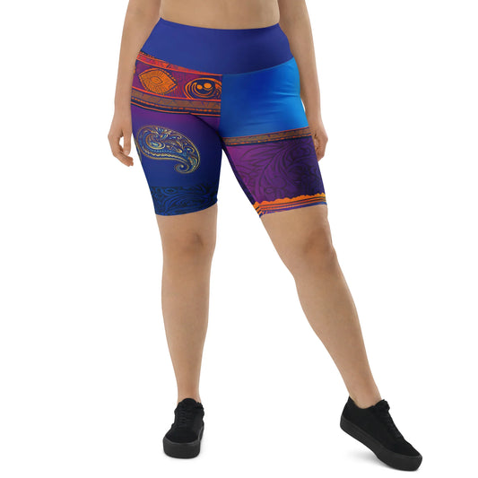 Suli - Plus Athlo Yoga Long Shorts sustainable fashion athleisure includes plus size activewear yoga clothes unique flare leggings shorts dresses one pieces travel wear for ladies