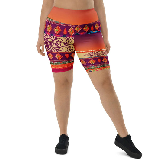 Talla - Plus Athlo Yoga Long Shorts sustainable fashion athleisure includes plus size activewear yoga clothes unique flare leggings shorts dresses one pieces travel wear for ladies