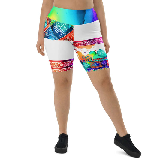 Chellam - Plus Athlo Yoga Long Shorts sustainable fashion athleisure includes plus size activewear yoga clothes unique flare leggings shorts dresses one pieces travel wear for ladies