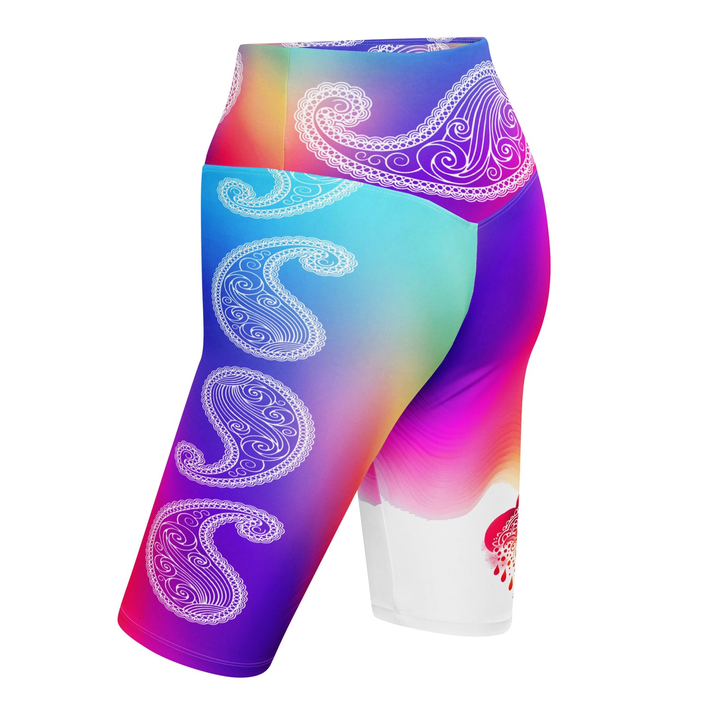 Girisha - Athlo Yoga Long Shorts best workout and yoga pants for women affordable sustainable recycled unique cool funky plus size leggings by Namaste Fashion