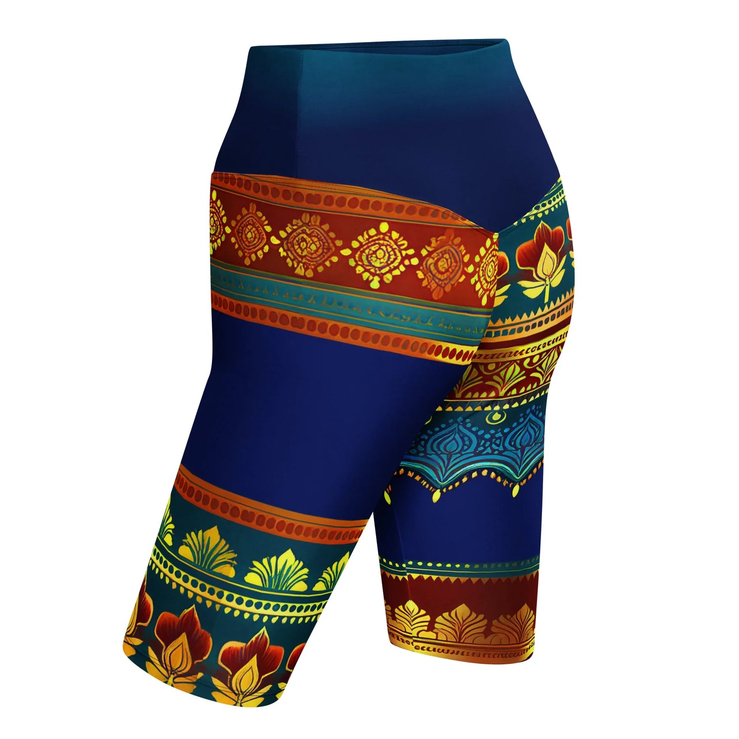 Perani Sari - Athlo Yoga Long Shorts sustainable fashion athleisure includes plus size activewear yoga clothes unique flare leggings shorts dresses one pieces travel wear for ladies