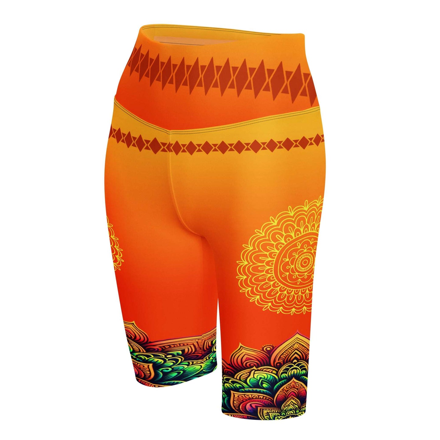 Pranika - Plus Athlo Yoga Long Shorts best workout and yoga pants for women affordable sustainable recycled unique cool funky plus size leggings by Namaste Fashion