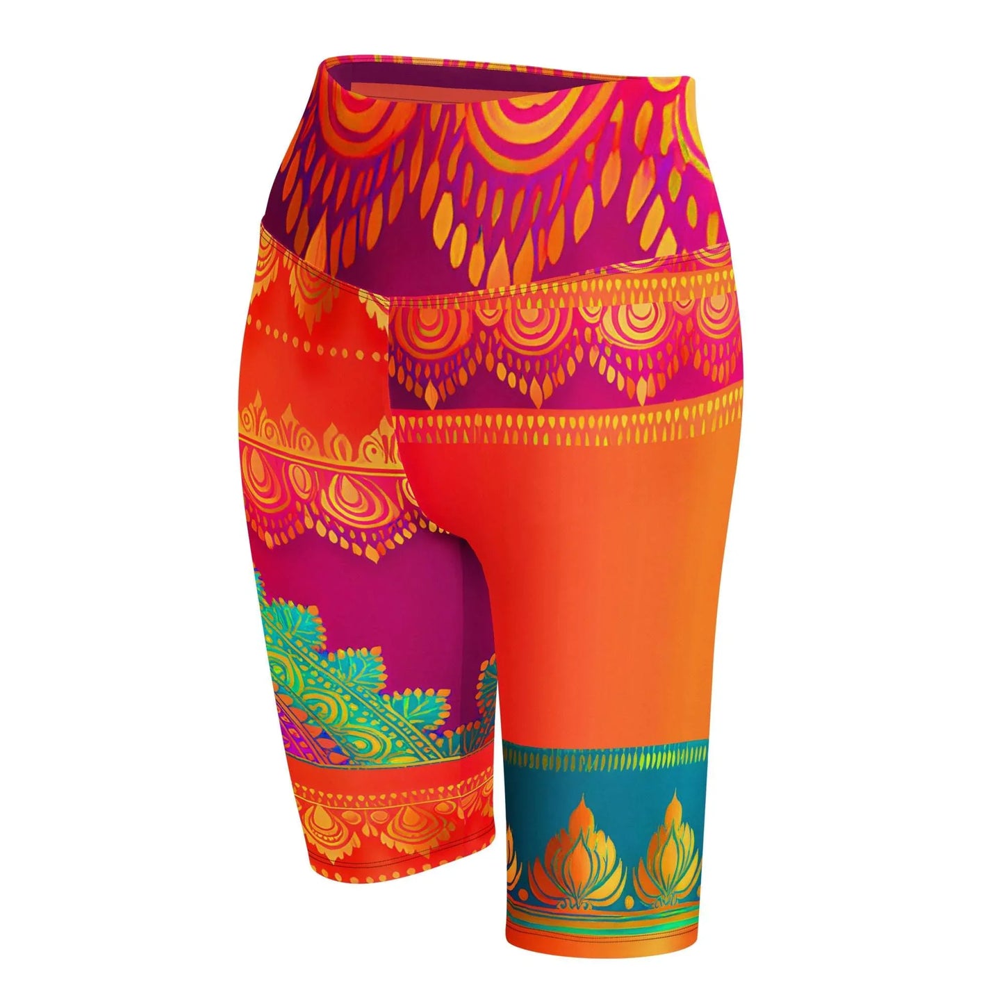 Aijya Sari - Plus Athlo Yoga Long Shorts sustainable fashion athleisure includes plus size activewear yoga clothes unique flare leggings shorts dresses one pieces travel wear for ladies