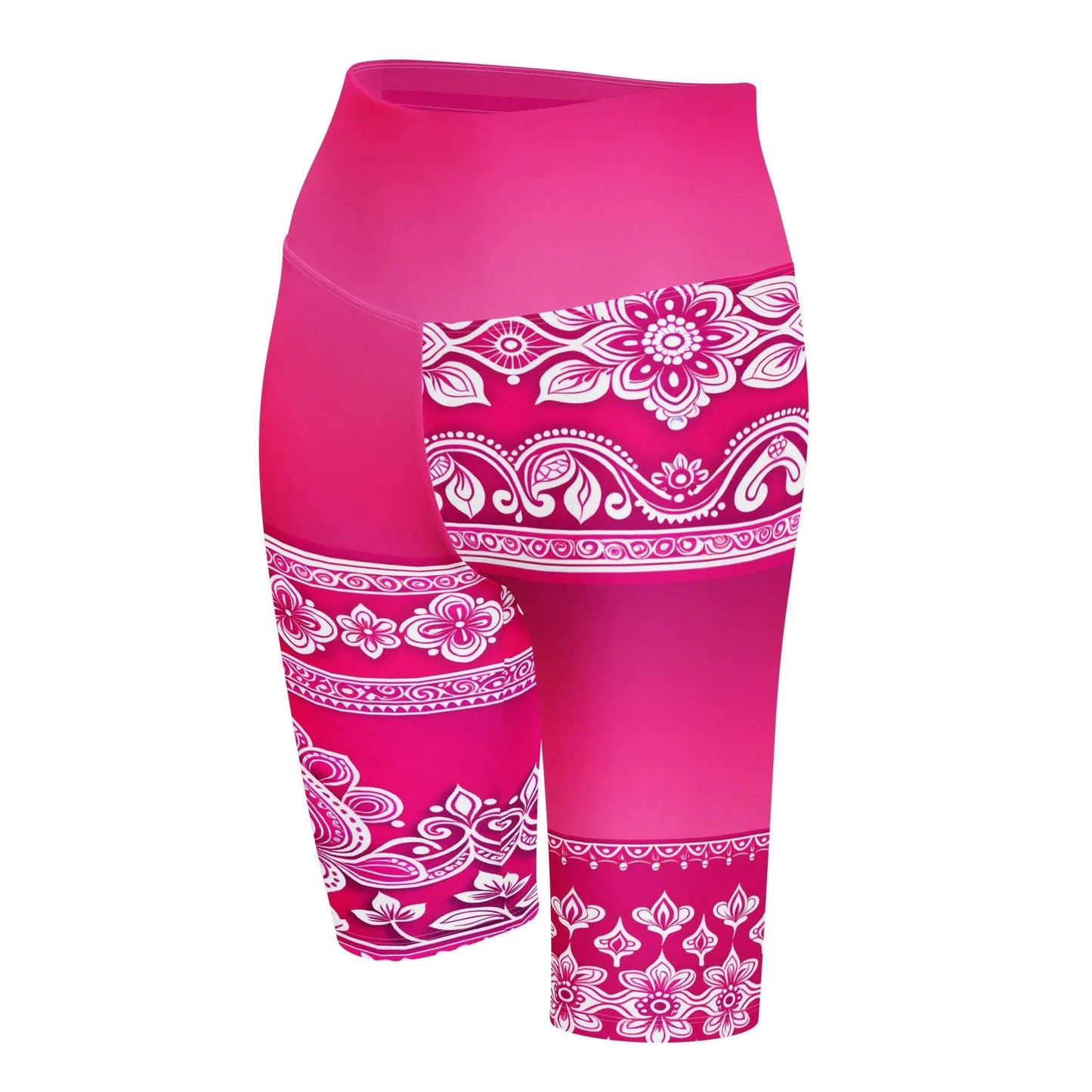 Vai Henna - Plus Athlo Yoga Long Shorts sustainable fashion athleisure includes plus size activewear yoga clothes unique flare leggings shorts dresses one pieces travel wear for ladies