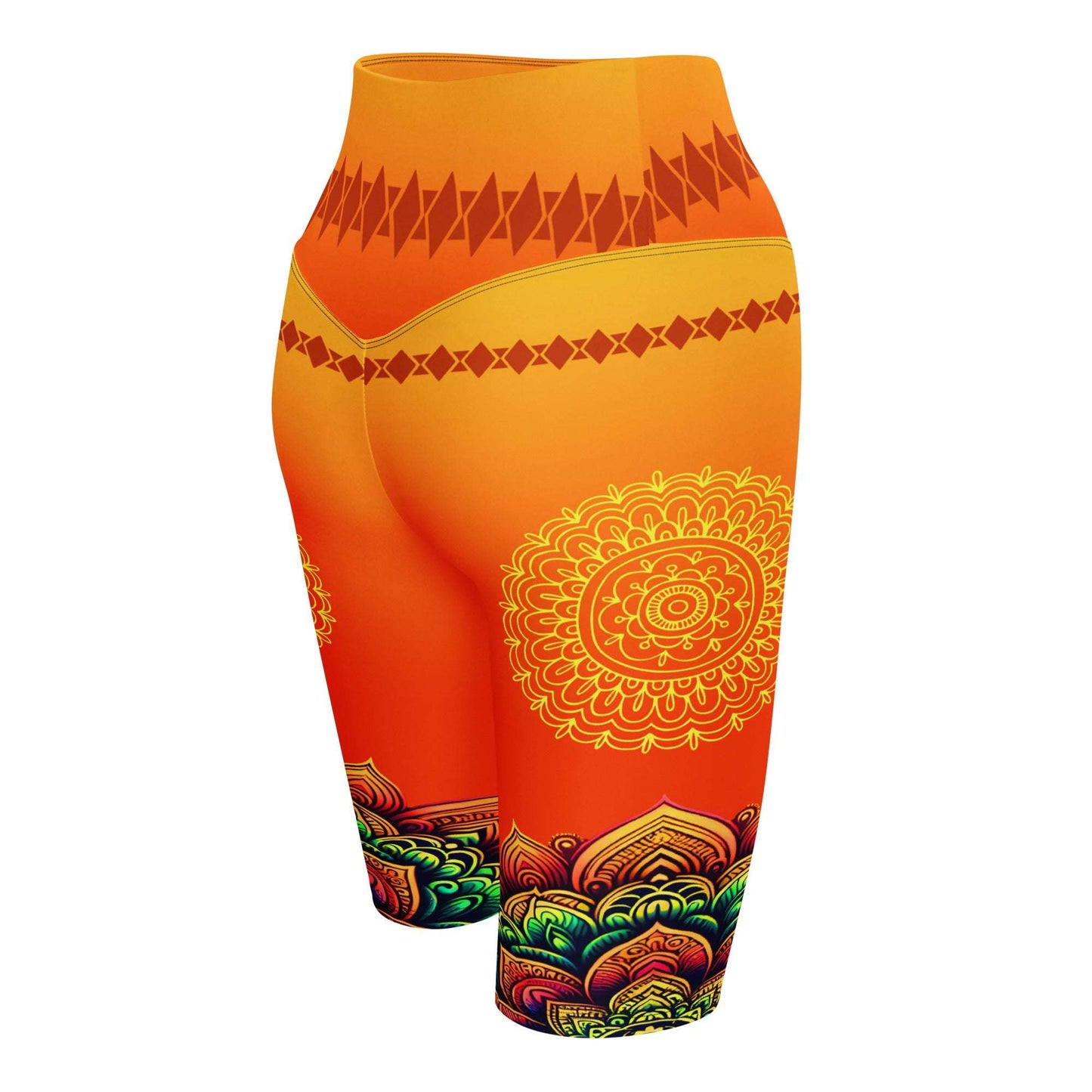Pranika - Plus Athlo Yoga Long Shorts best workout and yoga pants for women affordable sustainable recycled unique cool funky plus size leggings by Namaste Fashion