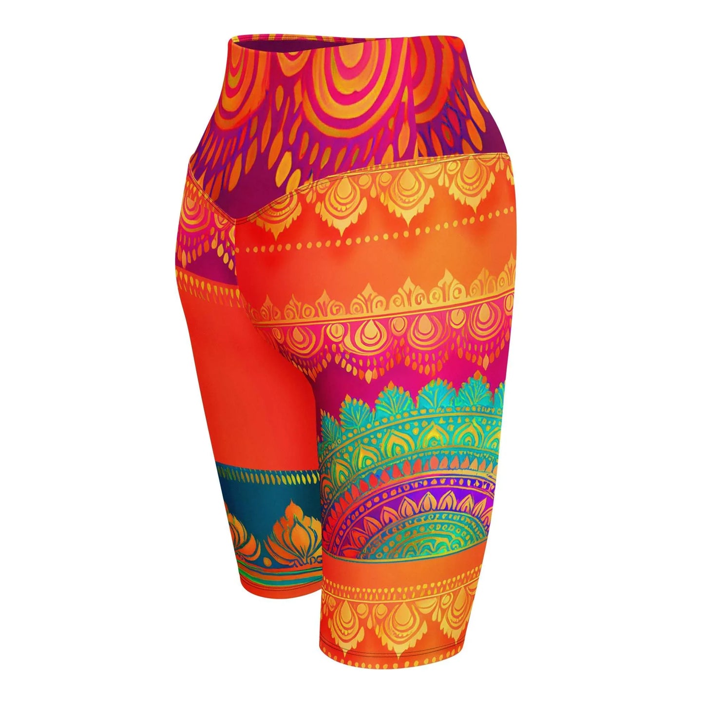 Aijya Sari - Plus Athlo Yoga Long Shorts sustainable fashion athleisure includes plus size activewear yoga clothes unique flare leggings shorts dresses one pieces travel wear for ladies