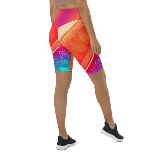 Jaini Sari - Athlo Yoga Long Shorts sustainable fashion athleisure includes plus size activewear yoga clothes unique flare leggings shorts dresses one pieces travel wear for ladies