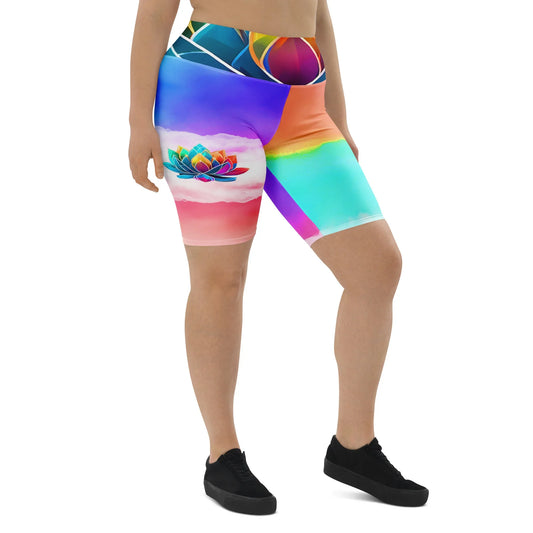 Bilwa - Plus Athlo Yoga Long Shorts sustainable fashion athleisure includes plus size activewear yoga clothes unique flare leggings shorts dresses one pieces travel wear for ladies