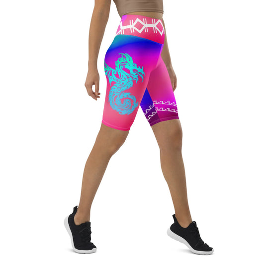 Dragon Desi - Athlo Yoga Long Shorts sustainable fashion athleisure includes plus size activewear yoga clothes unique flare leggings shorts dresses one pieces travel wear for ladies