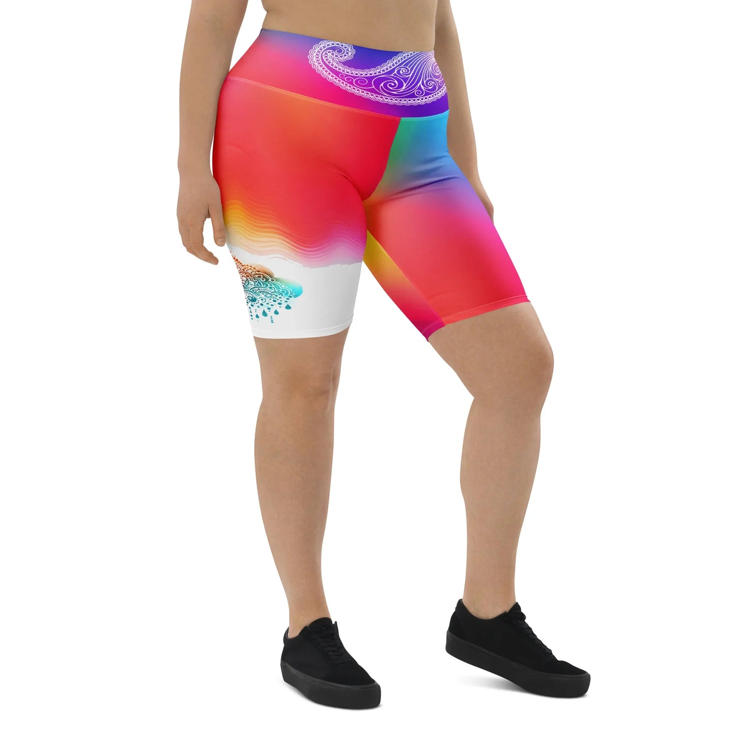 Girisha - Plus Athlo Yoga Long Shorts sustainable fashion athleisure includes plus size activewear yoga clothes unique flare leggings shorts dresses one pieces travel wear for ladies