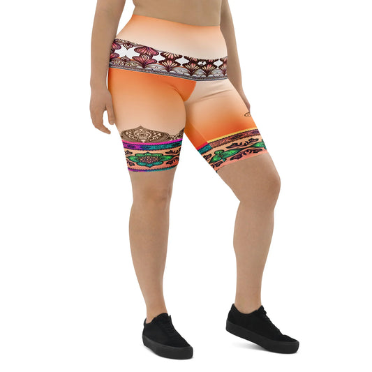 Zai - Plus Athlo Yoga Long Shorts sustainable fashion athleisure includes plus size activewear yoga clothes unique flare leggings shorts dresses one pieces travel wear for ladies