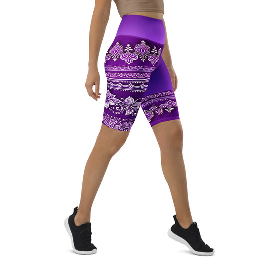 Sanavi Henna - Athlo Yoga Long Shorts sustainable fashion athleisure includes plus size activewear yoga clothes unique flare leggings shorts dresses one pieces travel wear for ladies