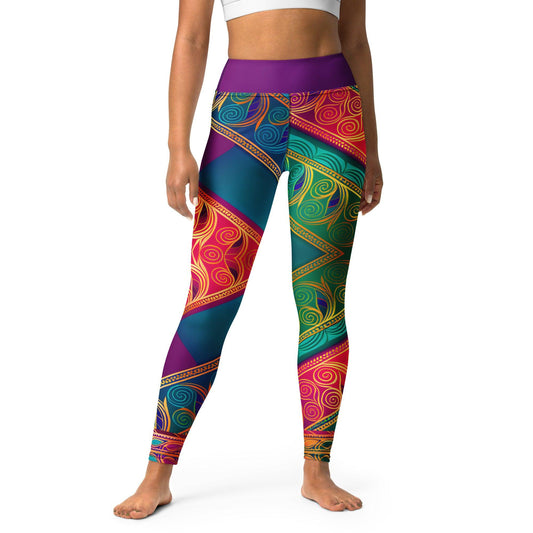 Kasani Sari - Athlo Yoga Leggings sustainable fashion athleisure includes plus size activewear yoga clothes unique flare leggings shorts dresses one pieces travel wear for ladies